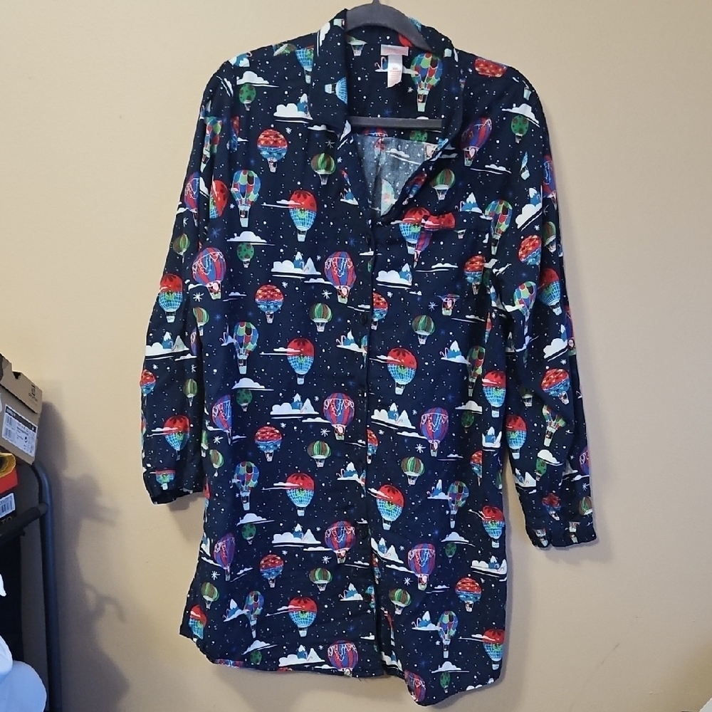 Wondershop Women's Size XXL Christmas Sleep Dress Pajamas Navy Blue 100% Cotton